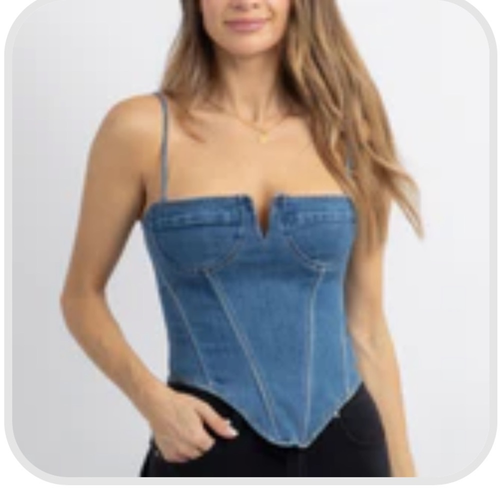 Denim corset